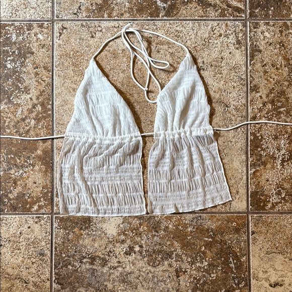 REVOLVE White Halter Crop Top - Picture 1 of 2